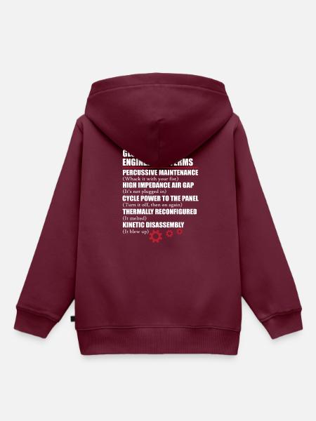 Funny Glossary Of Engineering Terms - Kinder Premium Organic Hoodie - Burgunderrot