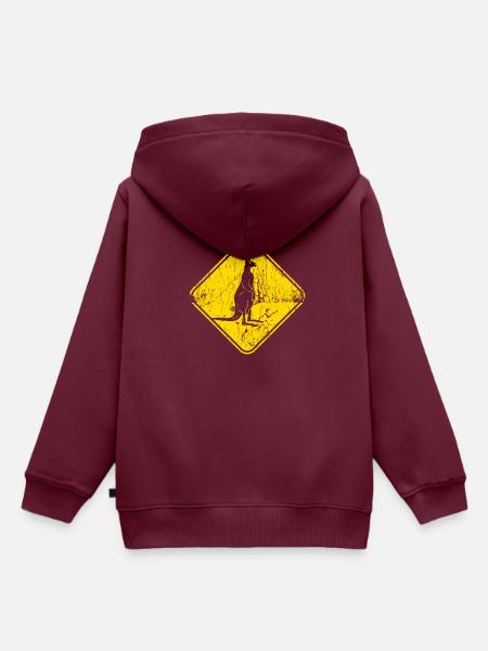 Australia Kangaroo - Kinder Premium Organic Hoodie - Burgunderrot