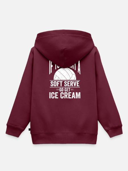Funny Volleyball Soft Serve - Kinder Premium Organic Hoodie - Burgunderrot