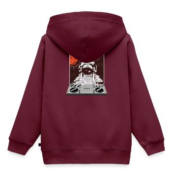 Astronomer Spaceman DJ - Kinder Premium Organic Hoodie - Burgunderrot - Hinten - AI Model Kid Female (0cm)