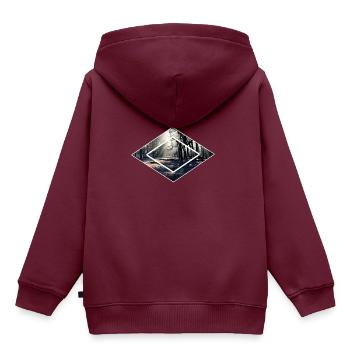 Waldische Waelder im Wald - Kinder Premium Organic Hoodie - Burgunderrot - Hinten - AI Model Kid Female (0cm)