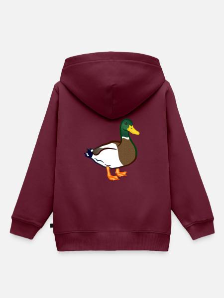 Ente - Kinder Premium Organic Hoodie - Burgunderrot