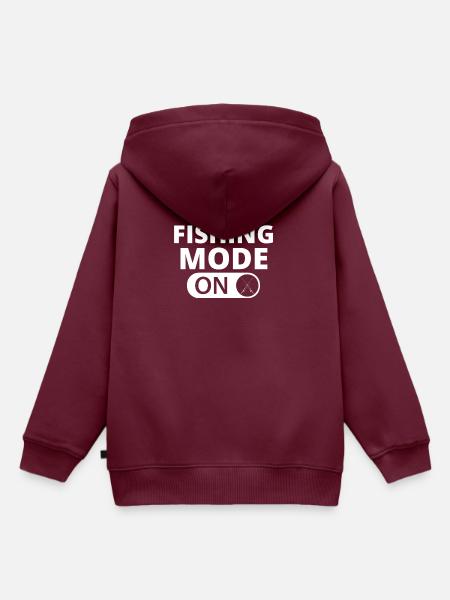 MODE ON FISHING angeln - Kinder Premium Organic Hoodie - Burgunderrot