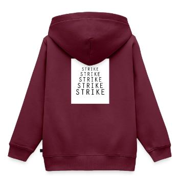 Strike Strike Strike - Kinder Premium Organic Hoodie - Burgunderrot - Hinten - AI Model Kid Female (0cm)