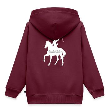 Bullseye montierter Bogenschütze wh - Kinder Premium Organic Hoodie - Burgunderrot - Hinten - AI Model Kid Female (0cm)
