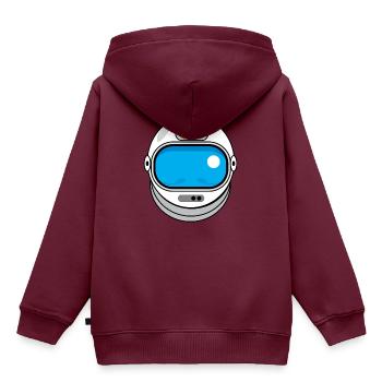 Spacehelmet - Kinder Premium Organic Hoodie - Burgunderrot - Hinten - AI Model Kid Female (0cm)