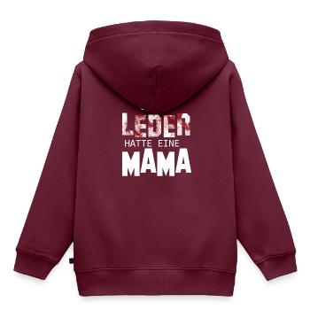 jedes Leder hatte eine Mama Tierschutz Tierrechte - Kinder Premium Organic Hoodie - Burgunderrot - Hinten - AI Model Kid Female (0cm)