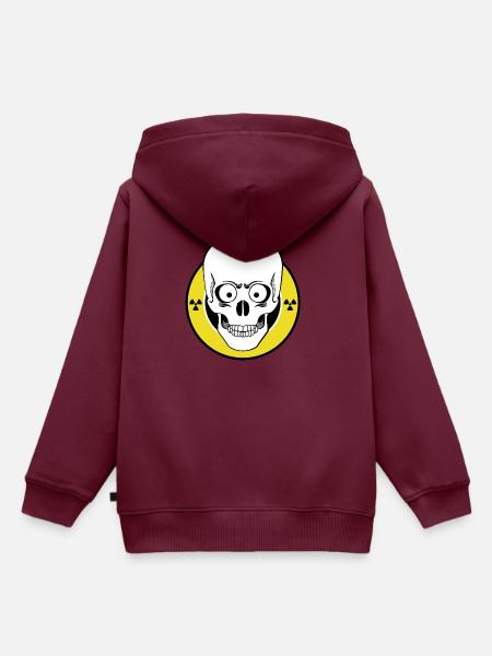 Radioactive Skull - Kinder Premium Organic Hoodie - Burgunderrot