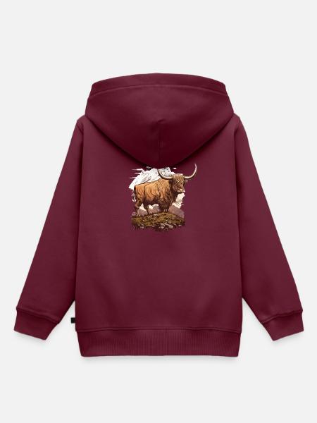 Hochlandkuh - Kinder Premium Organic Hoodie - Burgunderrot
