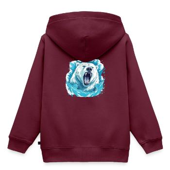 Polar Roar – Eisberg-blaubär-kunst - Kinder Premium Organic Hoodie - Burgunderrot - Hinten - AI Model Kid Female (0cm)