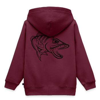 Barsch 001 - Kinder Premium Organic Hoodie - Burgunderrot - Hinten - AI Model Kid Female (0cm)