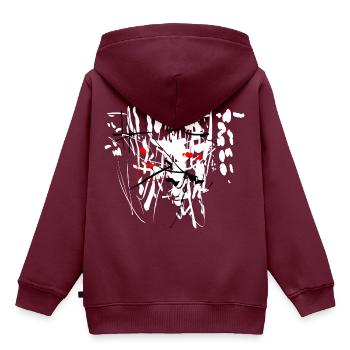 DRAKULA streetart Vintage Shabby Element - Kinder Premium Organic Hoodie - Burgunderrot - Hinten - AI Model Kid Female (0cm)