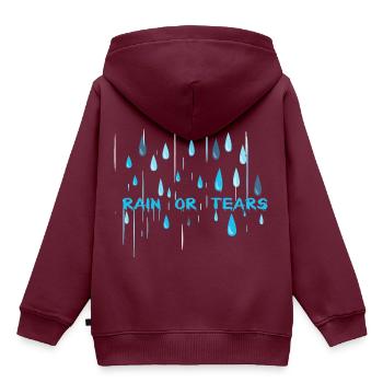 Regen oder Tränen? - Kinder Premium Organic Hoodie - Burgunderrot - Hinten - AI Model Kid Female (0cm)
