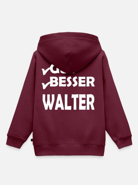 Walter - Kinder Premium Organic Hoodie - Burgunderrot