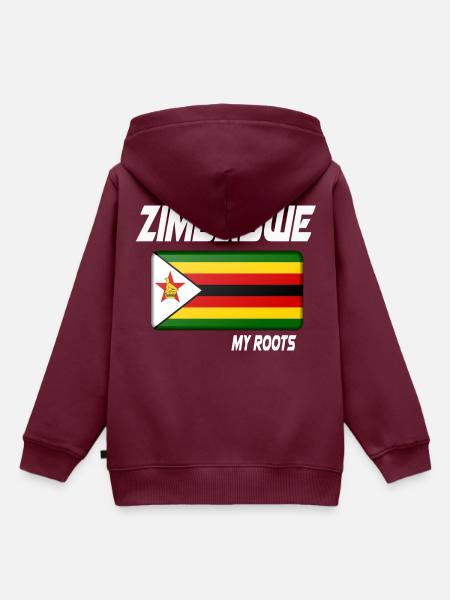 zimbabwe roots flag white geschenk - Kinder Premium Organic Hoodie - Burgunderrot