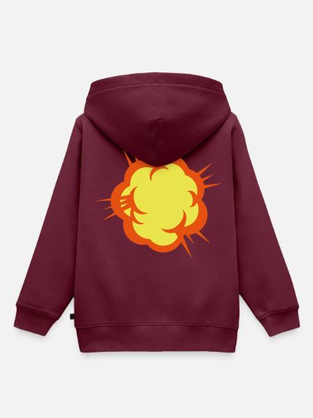 Explosion 1 - Kinder Premium Organic Hoodie - Burgunderrot