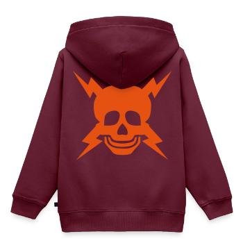 Blitz Kopf Blitz Blitz-Symbol - Kinder Premium Organic Hoodie - Burgunderrot - Hinten - AI Model Kid Female (0cm)