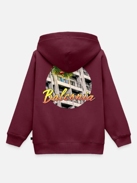 BALCONIA - Kinder Premium Organic Hoodie - Burgunderrot