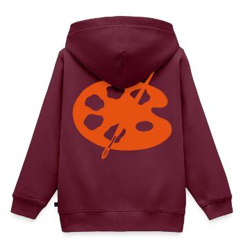 Maler Pinsel Pinsel - Kinder Premium Organic Hoodie - Burgunderrot - Hinten - AI Model Kid Female (0cm)