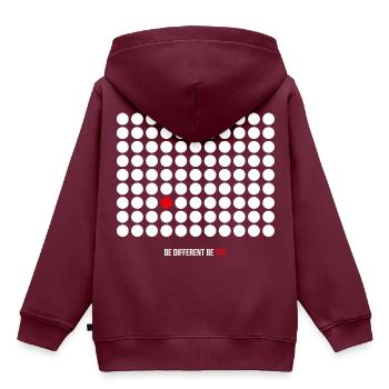 Be different be you - Kinder Premium Organic Hoodie - Burgunderrot - Hinten - AI Model Kid Female (0cm)