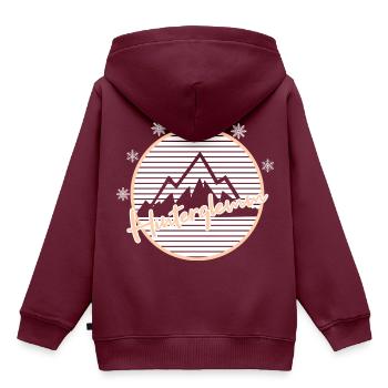 Saalbach Hinterglemm - Kinder Premium Organic Hoodie - Burgunderrot - Hinten - AI Model Kid Female (0cm)