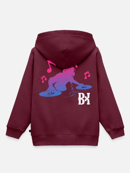 DJ Neonlights - Kinder Premium Organic Hoodie - Burgunderrot