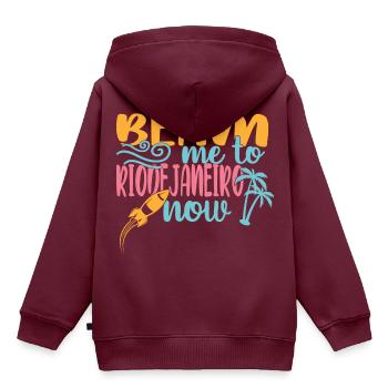 Rio de Janeiro - Kinder Premium Organic Hoodie - Burgunderrot - Hinten - AI Model Kid Female (0cm)