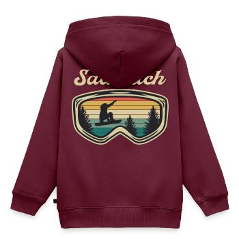 Saalbach Hinterglemm Skiurlaub Skipiste - Kinder Premium Organic Hoodie - Burgunderrot - Hinten - AI Model Kid Female (0cm)