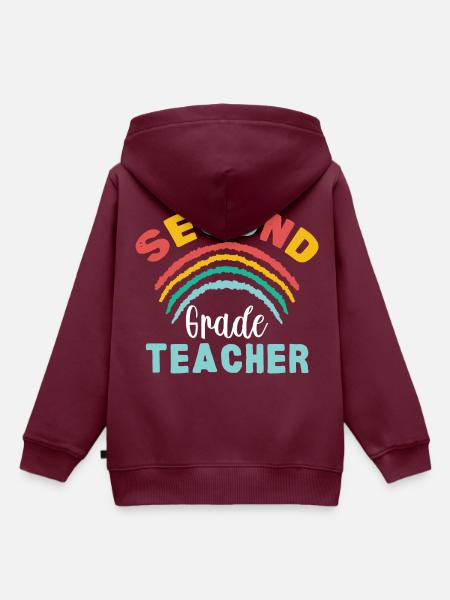 2nd Grade Teacher - Kinder Premium Organic Hoodie - Burgunderrot