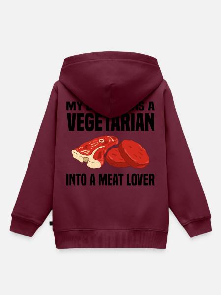 Fleisch Liebhaber - Kinder Premium Organic Hoodie - Burgunderrot