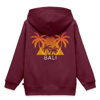 Bali - Kinder Premium Organic Hoodie - Burgunderrot - Hinten - AI Model Kid Female (0cm)