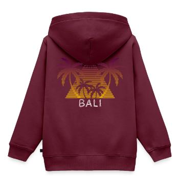 Bali - Kinder Premium Organic Hoodie - Burgunderrot - Hinten - AI Model Kid Female (0cm)
