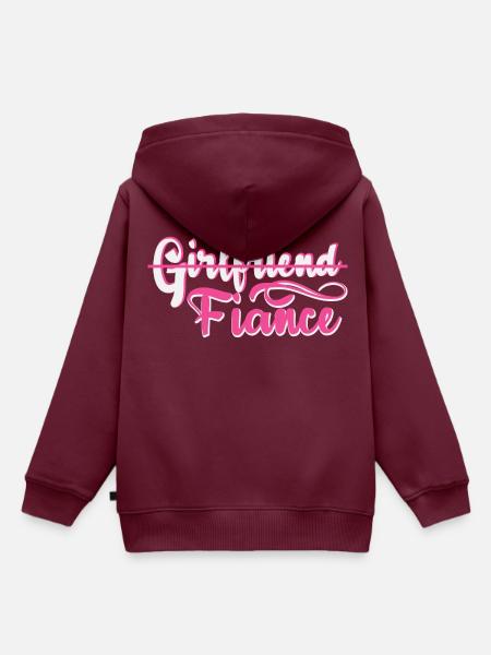 Girlfriend Fiance Engagement - Kinder Premium Organic Hoodie - Burgunderrot