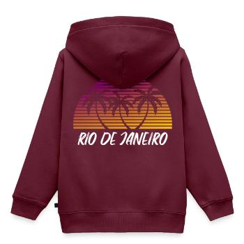 Rio de Janeiro - Kinder Premium Organic Hoodie - Burgunderrot - Hinten - AI Model Kid Female (0cm)