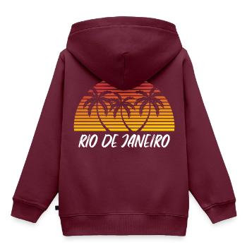 Rio de Janeiro - Kinder Premium Organic Hoodie - Burgunderrot - Hinten - AI Model Kid Female (0cm)