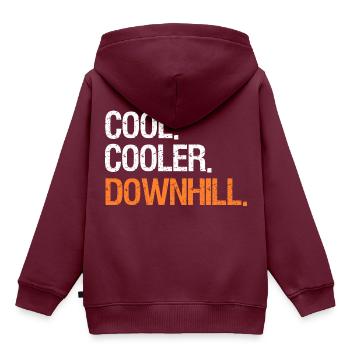 Downhill - Kinder Premium Organic Hoodie - Burgunderrot - Hinten - AI Model Kid Female (0cm)