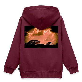 Ich bin niemand... Apokalypse - Kinder Premium Organic Hoodie - Burgunderrot - Hinten - AI Model Kid Female (0cm)