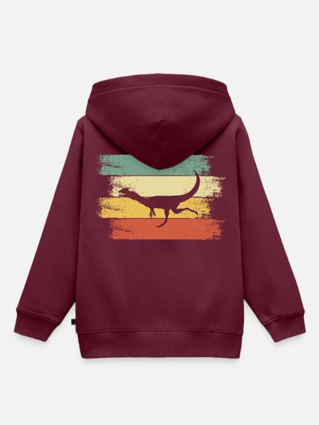 Dino - Kinder Premium Organic Hoodie - Burgunderrot