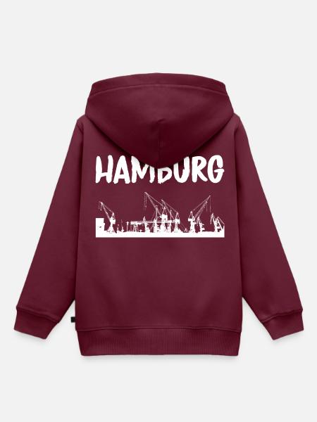 Hamburg - Kinder Premium Organic Hoodie - Burgunderrot