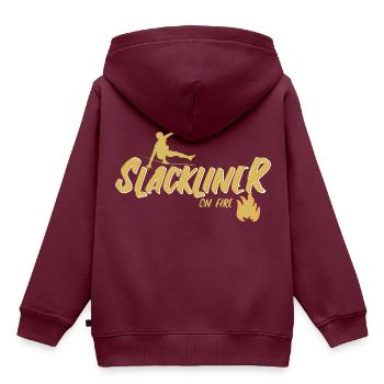 Slackline - Kinder Premium Organic Hoodie - Burgunderrot - Hinten - AI Model Kid Female (0cm)