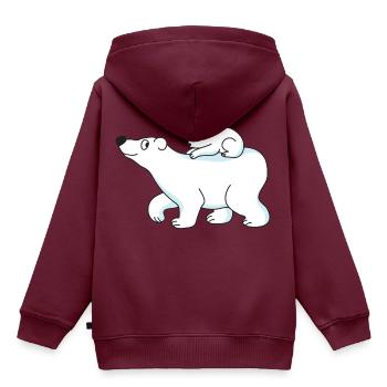 Niedlicher Lustiger Cooler Baby Eisbär Winter - Kinder Premium Organic Hoodie - Burgunderrot - Hinten - AI Model Kid Female (0cm)