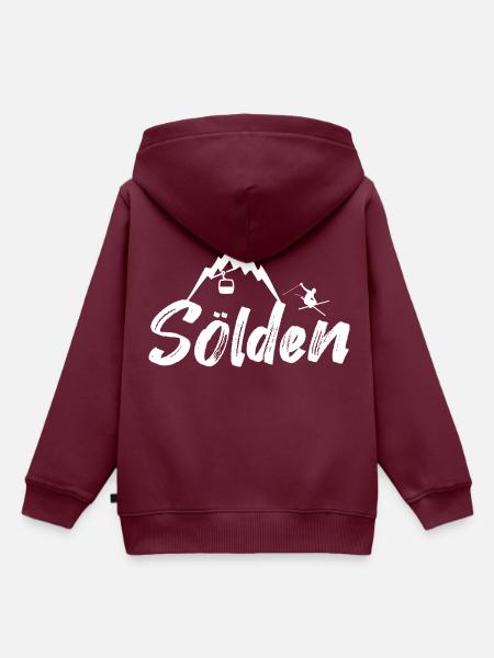 Sölden - Kinder Premium Organic Hoodie - Burgunderrot