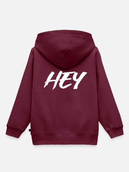 Hey - Kinder Premium Organic Hoodie - Burgunderrot