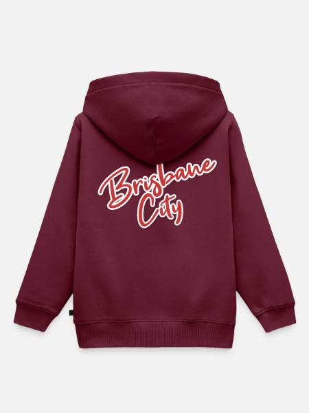 Brisbane - Kinder Premium Organic Hoodie - Burgunderrot