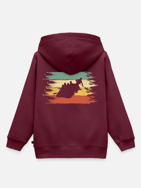 Rafting - Kinder Premium Organic Hoodie - Burgunderrot