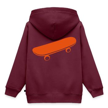 skateboard Skateboard Roulette 11 - Kinder Premium Organic Hoodie - Burgunderrot - Hinten - AI Model Kid Female (0cm)