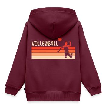 Vintage Retro Volleyball Spike - Kinder Premium Organic Hoodie - Burgunderrot - Hinten - AI Model Kid Female (0cm)