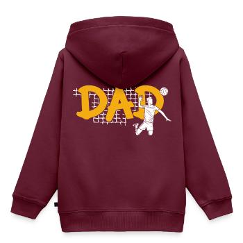 Dad Volleyball Spike - Kinder Premium Organic Hoodie - Burgunderrot - Hinten - AI Model Kid Female (0cm)