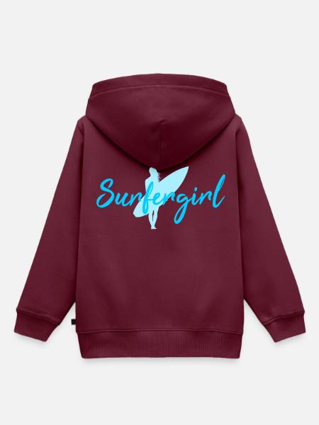 Surfergirl - Kinder Premium Organic Hoodie - Burgunderrot