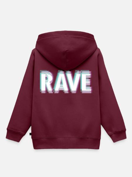 Rave - Kinder Premium Organic Hoodie - Burgunderrot